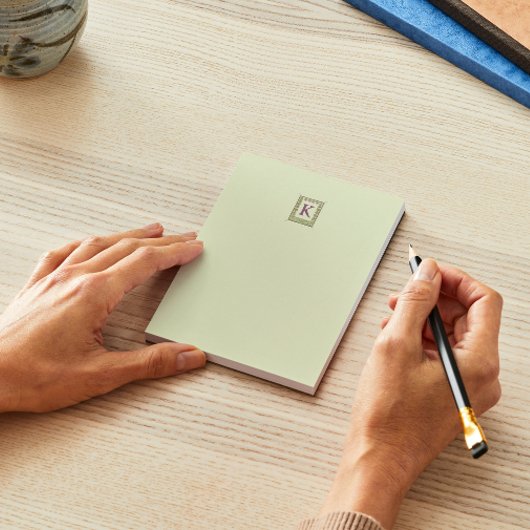 ヴィンテージモノグラム文字フローラフレーム新しい ノートパッド