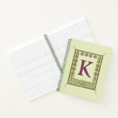 ヴィンテージモノグラム文字フローラフレーム新しい ノートブック (内部)