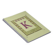 ヴィンテージモノグラム文字フローラフレーム新しい ノートブック (右側)