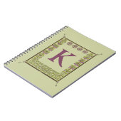 ヴィンテージモノグラム文字フローラフレーム新しい ノートブック (左側)