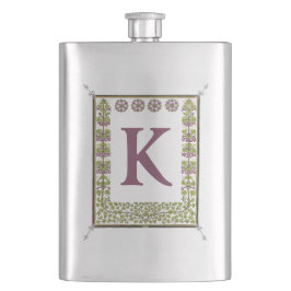 ヴィンテージモノグラム文字フローラフレーム新しい フラスク