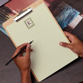 ヴィンテージモノグラム文字フローラフレーム新しい 便箋