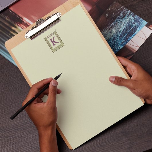 ヴィンテージモノグラム文字フローラフレーム新しい 便箋