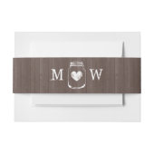 ヴィンテージモノグラム木目メイスン結婚ジャー 招待状ベリーバンド (正面例)