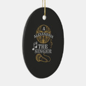 ヴィンテージモノグラム歌手おもしろい音楽マイク セラミックオーナメント (右)