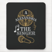 ヴィンテージモノグラム歌手おもしろい音楽マイク マウスパッド (正面)
