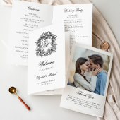 ヴィンテージモノグラム結婚クレストの写真プログラム