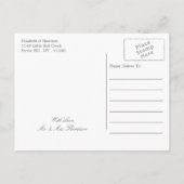 ヴィンテージモノグラム&インクステインウェディング日付を保存 案内ポストカード (裏面)