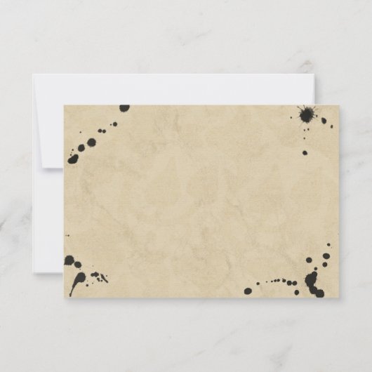 ヴィンテージモノグラム&インクステインウェディングRSVP 出欠カード (裏面)