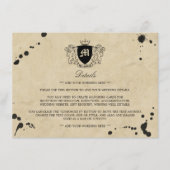 ヴィンテージモノグラム&インクステイン結婚ズ詳細インサート エンクロージャーカード (正面)