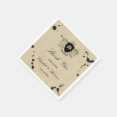 ヴィンテージモノグラム&インクステイン結婚ズ スタンダードカクテルナプキン (角)