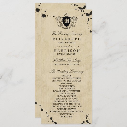 ヴィンテージモノグラム&インクステイン結婚ズ プログラム (正面/裏面)