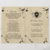 ヴィンテージモノグラム&インクステイン結婚式 プログラム (正面)