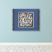 ヴィンテージモノグラムCアールヌーボー文字 キャンバスプリント (インサイチュ (ウッドフロア))