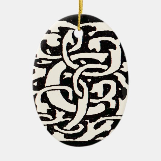 ヴィンテージモノグラムCアールヌーボー文字 セラミックオーナメント (正面)