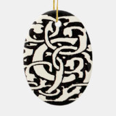 ヴィンテージモノグラムCアールヌーボー文字 セラミックオーナメント (裏面)