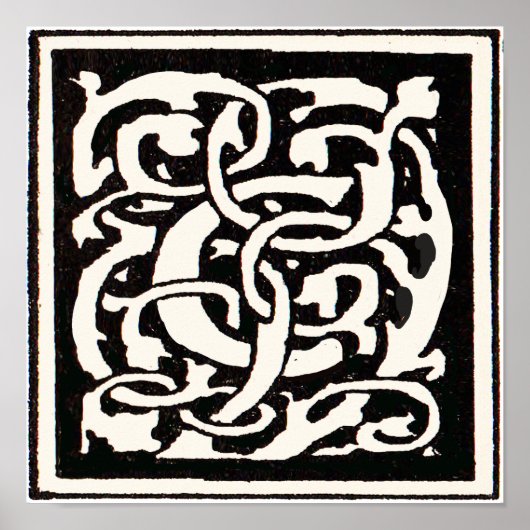 ヴィンテージモノグラムCアールヌーボー文字 ポスター (正面)