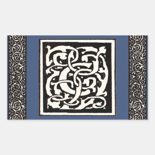 ヴィンテージモノグラムCアールヌーボー文字 長方形シール (正面)