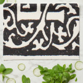 ヴィンテージモノグラムFアールヌーボー文字 キッチンタオル (折り畳み)