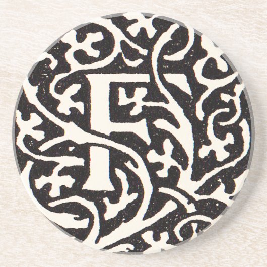 ヴィンテージモノグラムFアールヌーボー文字 コースター (正面)