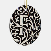 ヴィンテージモノグラムFアールヌーボー文字 セラミックオーナメント (右)