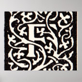 ヴィンテージモノグラムFアールヌーボー文字 ポスター (正面)