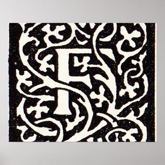 ヴィンテージモノグラムFアールヌーボー文字 ポスター (正面)