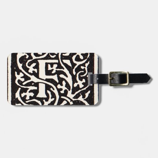 ヴィンテージモノグラムFアールヌーボー文字 ラゲッジタグ (正面横)