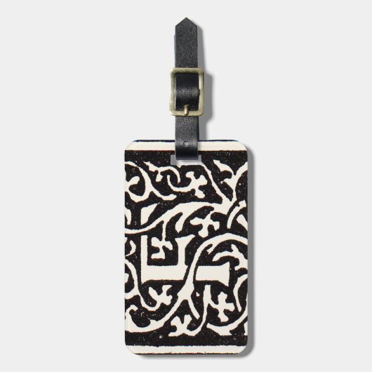 ヴィンテージモノグラムFアールヌーボー文字 ラゲッジタグ (正面縦)