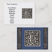 ヴィンテージモノグラムFアールヌーボー文字 名刺 (正面/裏面)