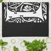 ヴィンテージモノグラムLアールヌーボー キッチンタオル (折り畳み)