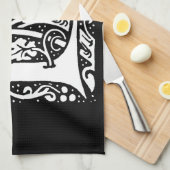 ヴィンテージモノグラムLアールヌーボー キッチンタオル (四つ折り)