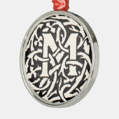 ヴィンテージモノグラムMアールヌーボー文字 メタルオーナメント (左)