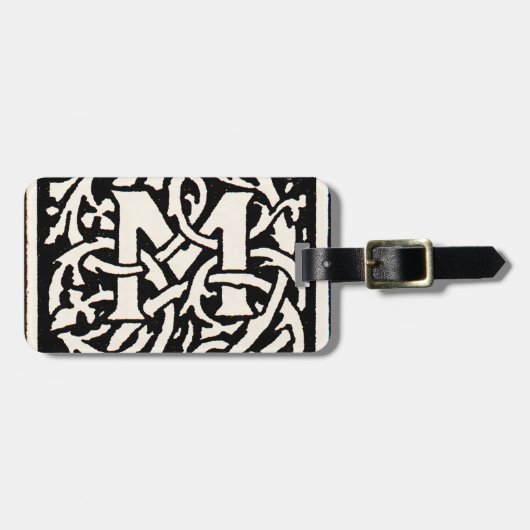 ヴィンテージモノグラムMアールヌーボー文字 ラゲッジタグ (正面横)
