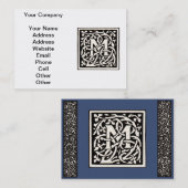 ヴィンテージモノグラムMアールヌーボー文字 名刺 (正面/裏面)