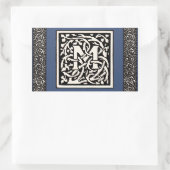 ヴィンテージモノグラムMアールヌーボー文字 長方形シール (バッグ)