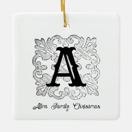 ヴィンテージモノグラムNo.1 セラミックオーナメント (正面)