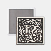 ヴィンテージモノグラムRアールヌーボー文字 マグネット (正面/裏面)