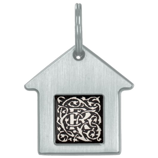 ヴィンテージモノグラムRアールヌーボー ペットネームタグ (正面)