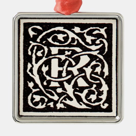 ヴィンテージモノグラムRアールヌーボー メタルオーナメント (正面)