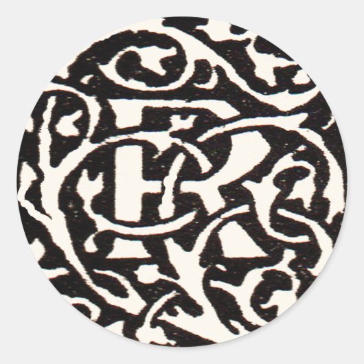 ヴィンテージモノグラムRアールヌーボー ラウンドシール (正面)