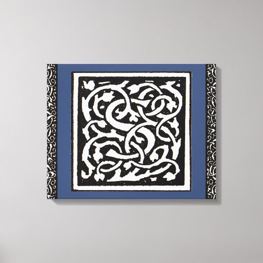 ヴィンテージモノグラムSアールヌーボー文字 キャンバスプリント (正面)