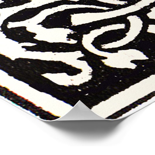 ヴィンテージモノグラムSアールヌーボー文字 ポスター (角)