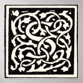 ヴィンテージモノグラムSアールヌーボー文字 ポスター (正面)