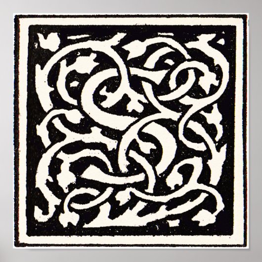 ヴィンテージモノグラムSアールヌーボー文字 ポスター (正面)