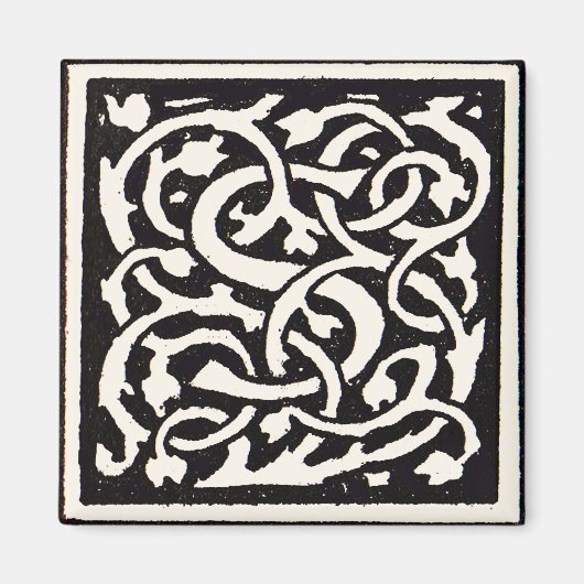 ヴィンテージモノグラムSアールヌーボー文字 マグネット (正面)