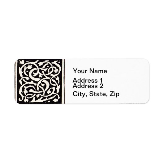 ヴィンテージモノグラムSアールヌーボー文字 ラベル (正面)