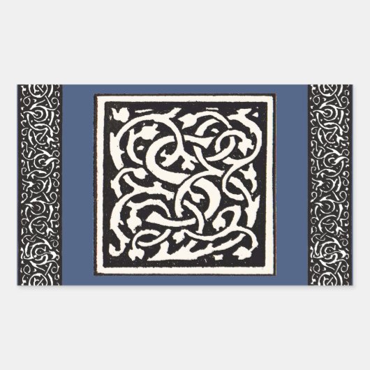 ヴィンテージモノグラムSアールヌーボー文字 長方形シール (正面)