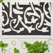 ヴィンテージモノグラムTアールヌーボーレター キッチンタオル (折り畳み)