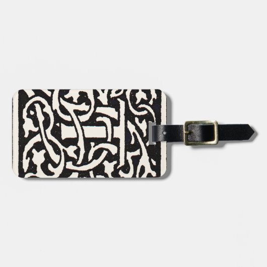 ヴィンテージモノグラムTアールヌーボーレター ラゲッジタグ (正面横)